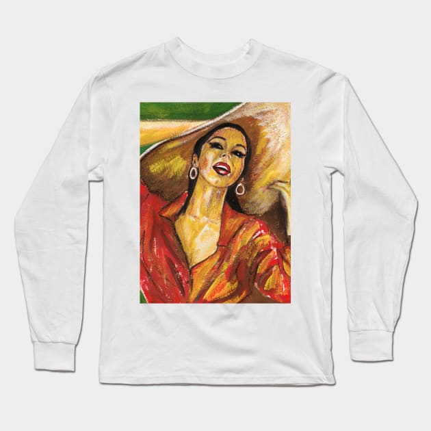 Woman with a Hat Long Sleeve T-Shirt by Svetlana Pelin